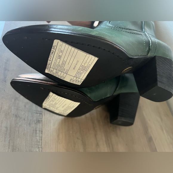 Frye women’s Renee Seam distressed leather tall boots green size 6 - Picture 9 of 14